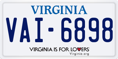 VA license plate VAI6898