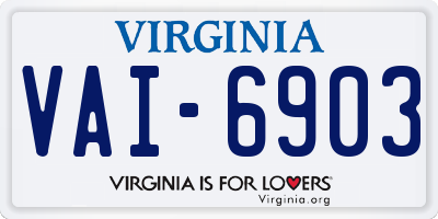VA license plate VAI6903