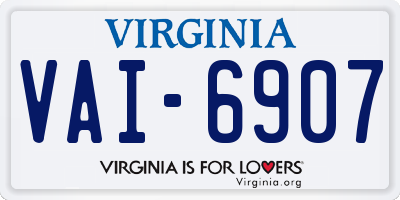 VA license plate VAI6907