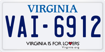 VA license plate VAI6912