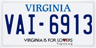 VA license plate VAI6913