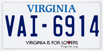 VA license plate VAI6914
