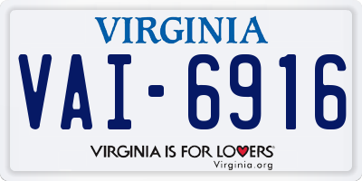 VA license plate VAI6916