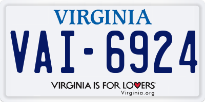 VA license plate VAI6924