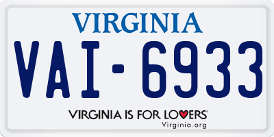 VA license plate VAI6933