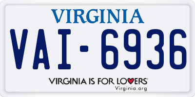 VA license plate VAI6936