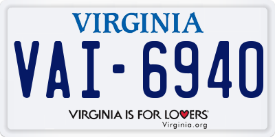 VA license plate VAI6940