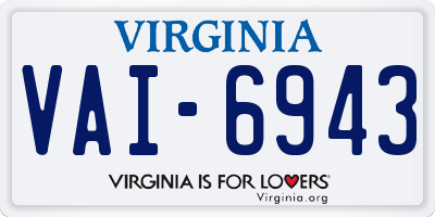 VA license plate VAI6943