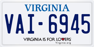 VA license plate VAI6945