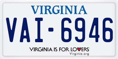 VA license plate VAI6946