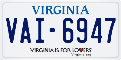 VA license plate VAI6947