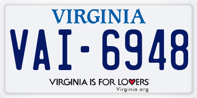 VA license plate VAI6948