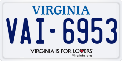 VA license plate VAI6953