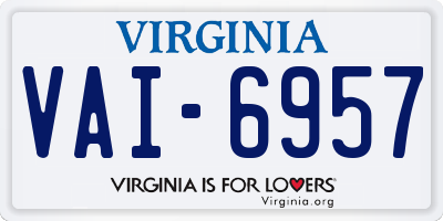 VA license plate VAI6957