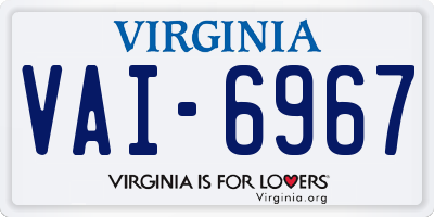 VA license plate VAI6967