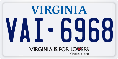 VA license plate VAI6968