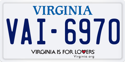 VA license plate VAI6970