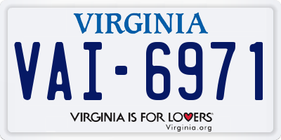 VA license plate VAI6971