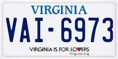 VA license plate VAI6973