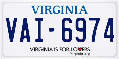 VA license plate VAI6974