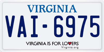 VA license plate VAI6975