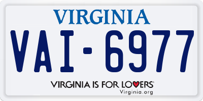 VA license plate VAI6977