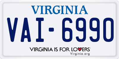 VA license plate VAI6990