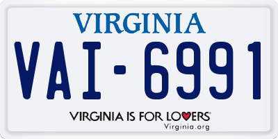 VA license plate VAI6991
