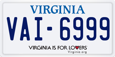 VA license plate VAI6999