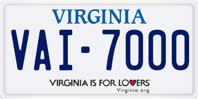 VA license plate VAI7000