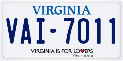 VA license plate VAI7011