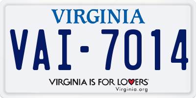 VA license plate VAI7014