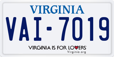 VA license plate VAI7019