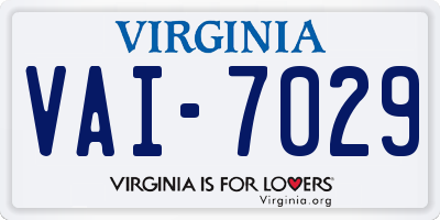 VA license plate VAI7029