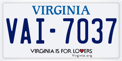 VA license plate VAI7037