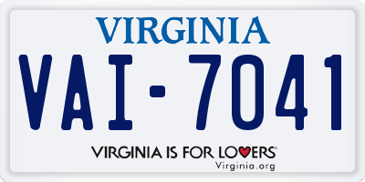 VA license plate VAI7041