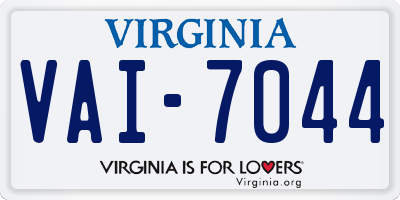 VA license plate VAI7044