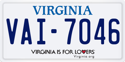 VA license plate VAI7046