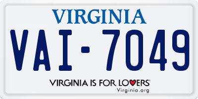 VA license plate VAI7049