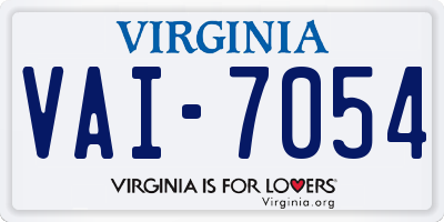 VA license plate VAI7054