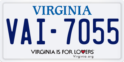 VA license plate VAI7055