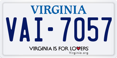 VA license plate VAI7057