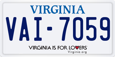 VA license plate VAI7059
