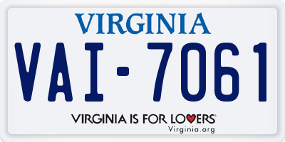 VA license plate VAI7061