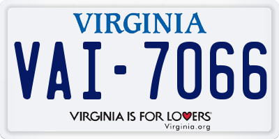 VA license plate VAI7066