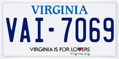 VA license plate VAI7069