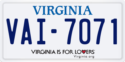 VA license plate VAI7071