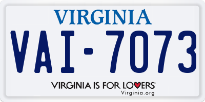 VA license plate VAI7073