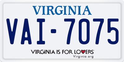 VA license plate VAI7075