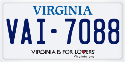 VA license plate VAI7088
